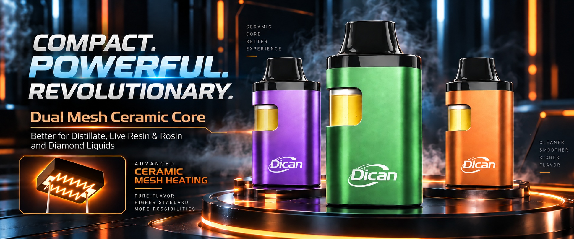 Vape lõi gốm lưới kép cho dầu cần sa